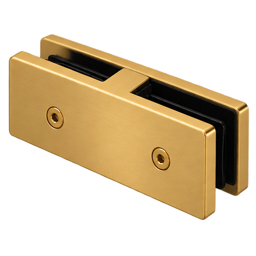 Glass Clamp Glass-2-Glass 180° (25mm) Brush Brass
