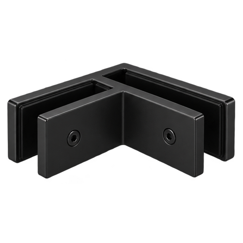 Glass Clamp Glass-2-Glass 90° (25mm) Black
