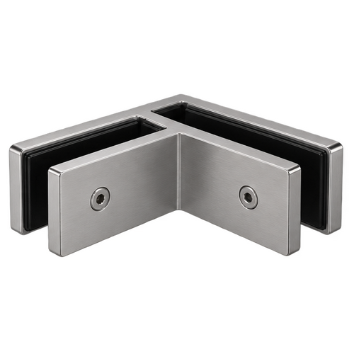 Glass Clamp Glass-2-Glass 90° (25mm) Satin