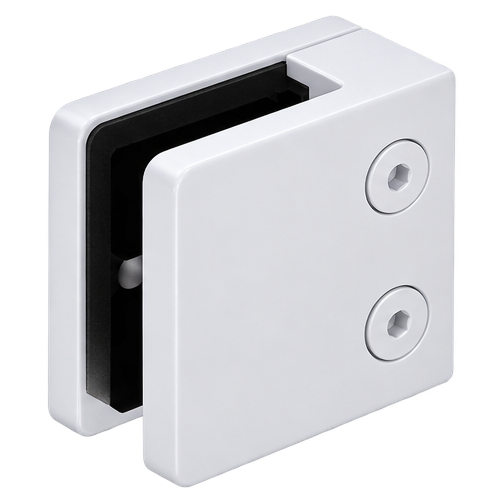 Glass D Clamp Square White