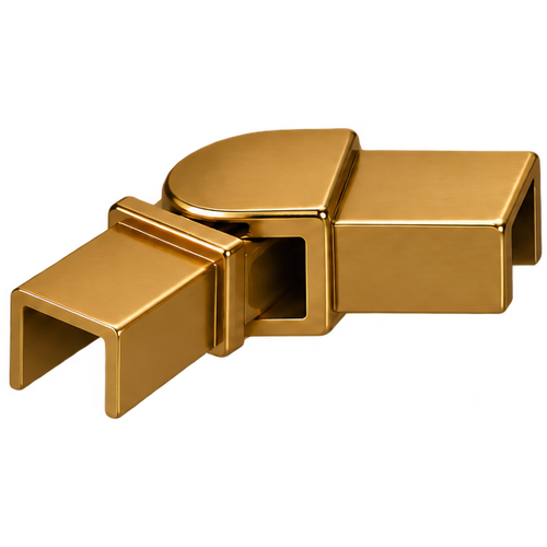 Handrail Swivel Horizontal Square Brush Brass
