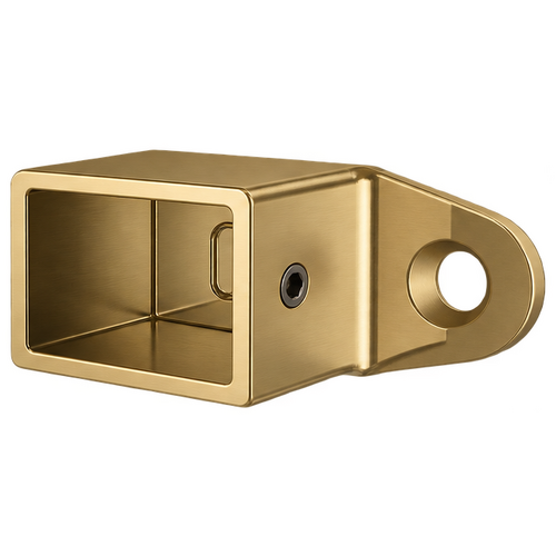 Handrail Wall Flange Horizontal Square Brush Brass