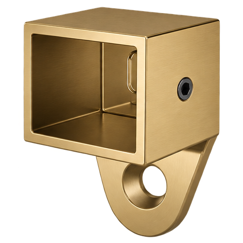 Handrail Wall Flange Vertical Square Brush Brass