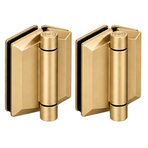 Hinge Hydraulic Glass-2-Glass Brush Brass 125 Series