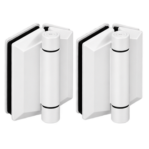 Hinge Hydraulic Glass-2-Glass White 125 Series