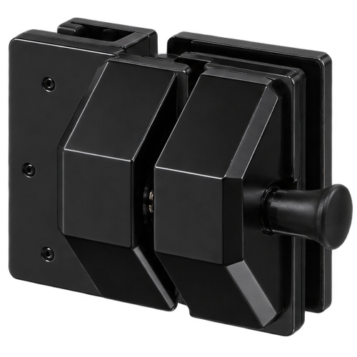 Latch Glass-2-Glass 180° Full Stainless Black