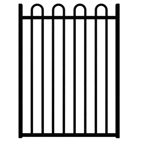 Loop Top SINGLE Gate 950x1200 Black Aluminium