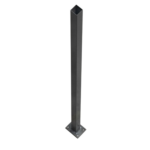 Black Post 50 x 50 x 1600 Aluminium Flanged