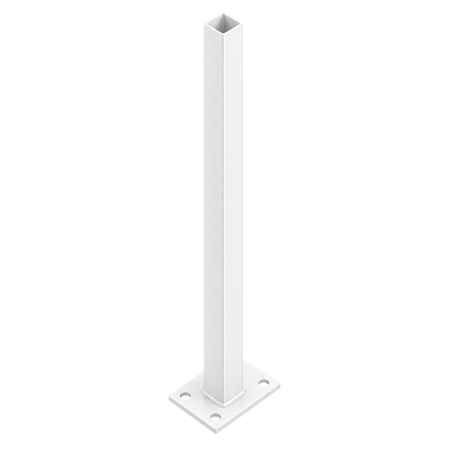 Post 50x50x1800 Flanged Pearl White Aluminium 1.6mm