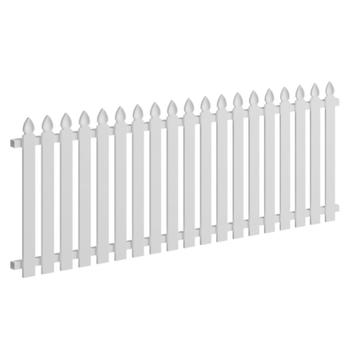 Off White Picket Fence Panel 1500 x 1200 Aluminium