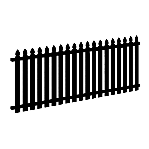 Black Picket Fence Panel 950 x 1200 Aluminium